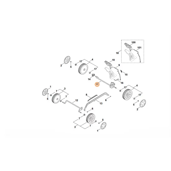 STIHL  Oś WA21 700 2400